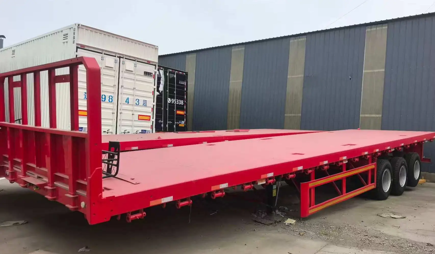 مستعملة 3 المحور Lowbed نصف مقطورة
